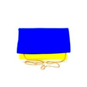 Blue and Neon Yellow Clutch